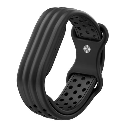 Butterfly Buckle Perforated Solid Color Silicone Watch Band, For Google Fitbit Air
