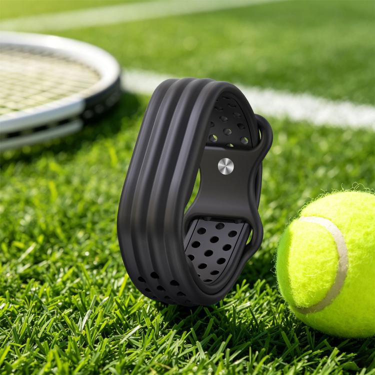 Butterfly Buckle Perforated Solid Color Silicone Watch Band, For Google Fitbit Air