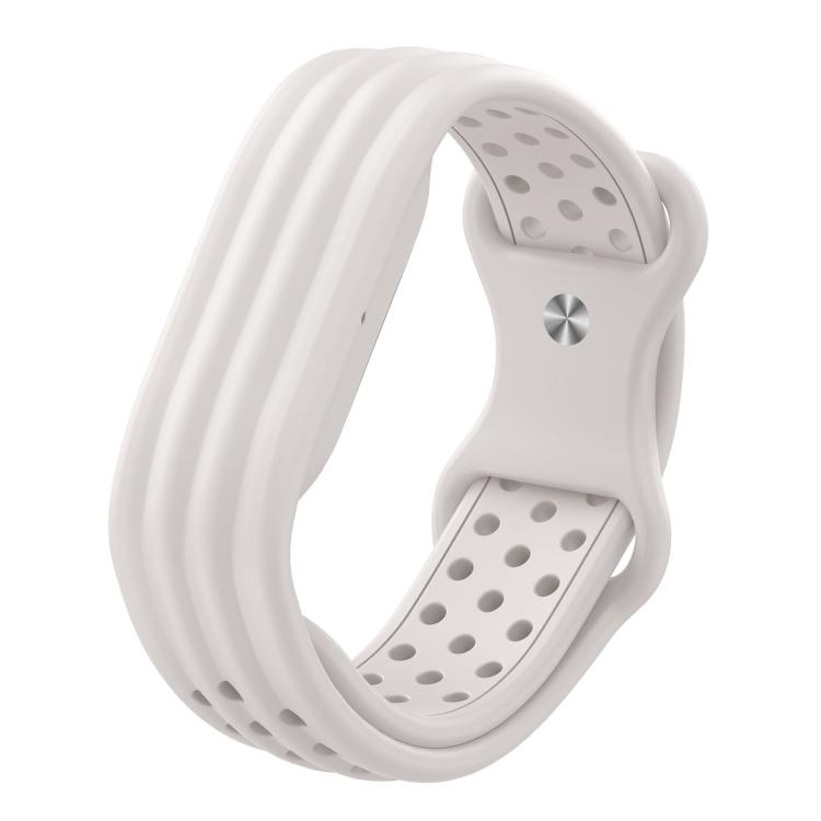Butterfly Buckle Perforated Solid Color Silicone Watch Band, For Google Fitbit Air