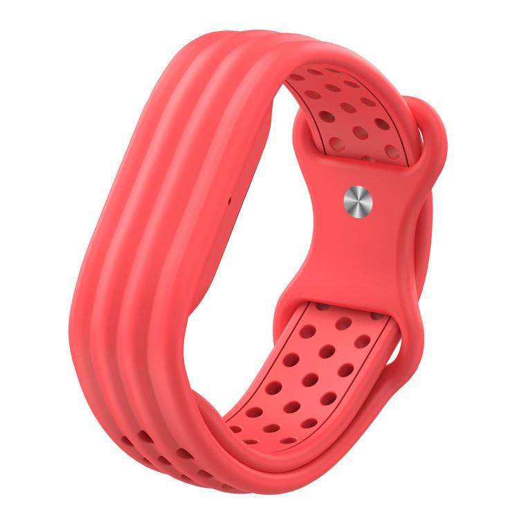 Butterfly Buckle Perforated Solid Color Silicone Watch Band, For Google Fitbit Air