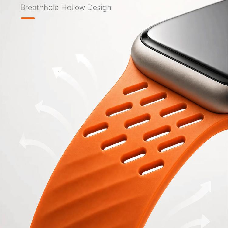 Diagonal Texture Perforated Magnetic Silicone Watch Band, For Apple Watch 46mm / 49mm / 45mm / 44mm, For Apple Watch 42mm / 41mm / 40mm / 38mm