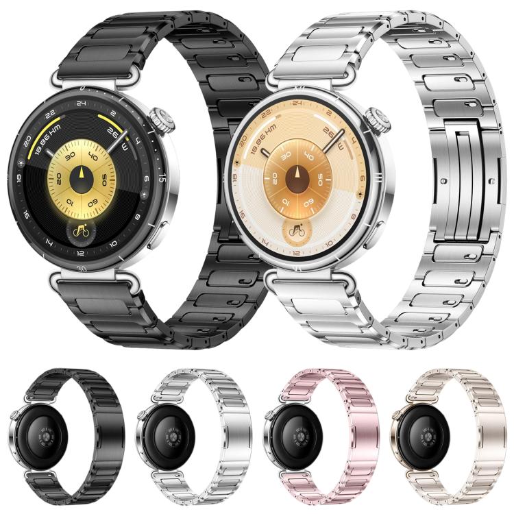 Quick Release Spring Bar Design I-Shaped Folding Clasp Titanium Metal Watch Band, 18mm