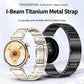 Quick Release Spring Bar Design I-Shaped Folding Clasp Titanium Metal Watch Band, 18mm