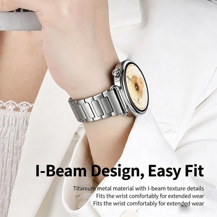 Quick Release Spring Bar Design I-Shaped Folding Clasp Titanium Metal Watch Band, 18mm