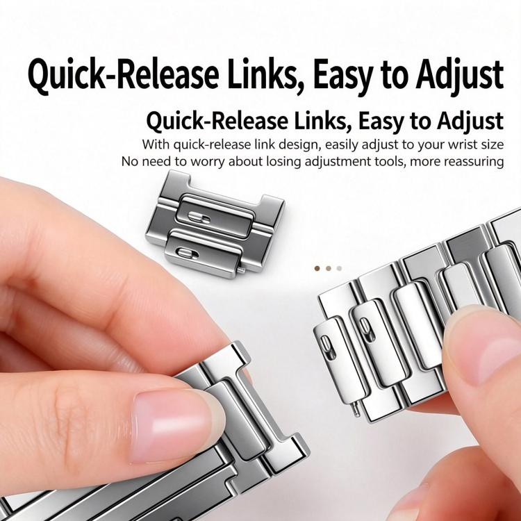 Quick Release Spring Bar Design I-Shaped Folding Clasp Titanium Metal Watch Band, 18mm