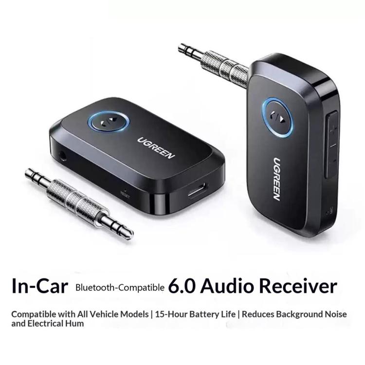 UGREEN CM596 Bluetooth-Compatible 5.4 Audio Receiver 3.5mm AUX Adapter for Car