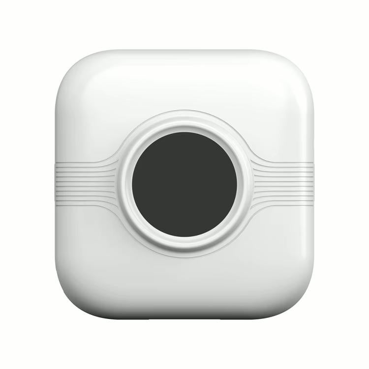 Mini thermal printer, front view with round black print window