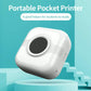 Portable pocket printer, white device with round black print window