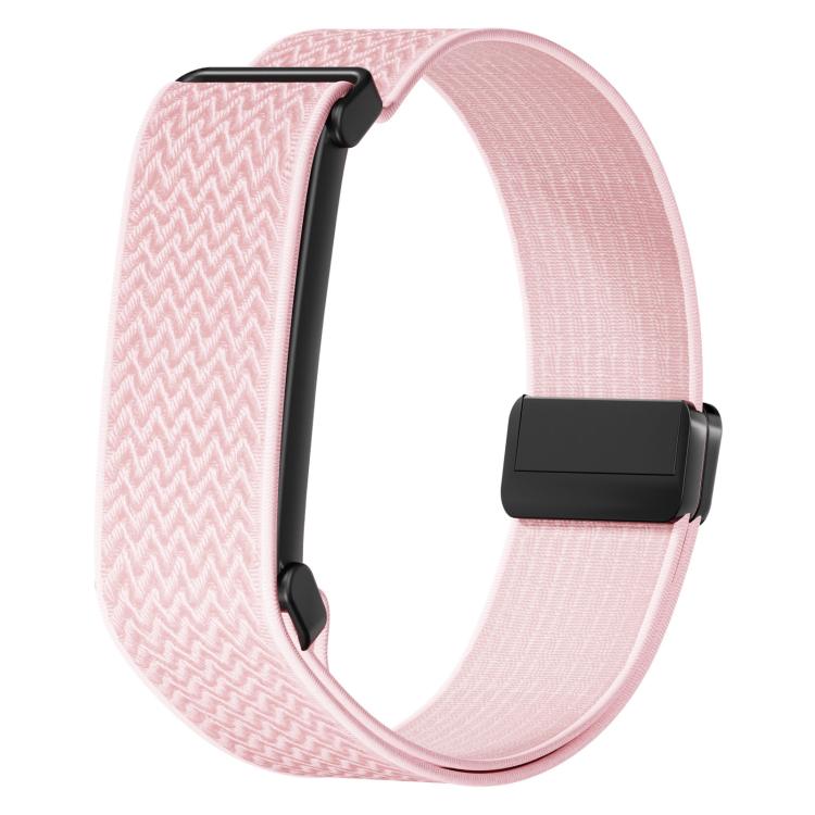 Metal Frame Magnetic Clasp Wave Pattern Elastic Nylon Watch Band, For Google Fitbit Air