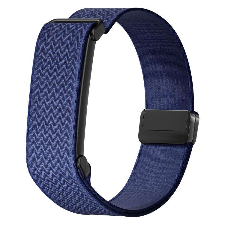 Metal Frame Magnetic Clasp Wave Pattern Elastic Nylon Watch Band, For Google Fitbit Air