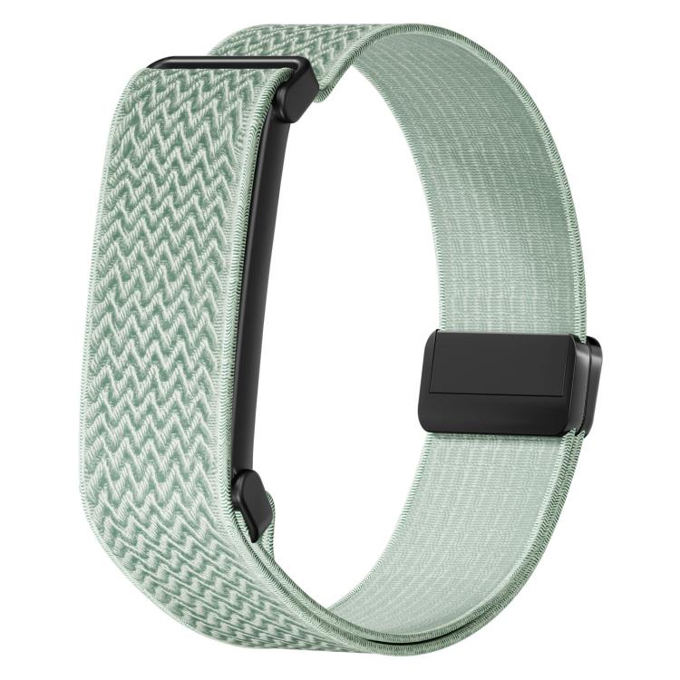 Metal Frame Magnetic Clasp Wave Pattern Elastic Nylon Watch Band, For Google Fitbit Air
