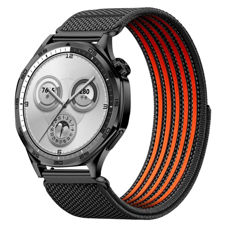 Airy Mixed Nylon Loop Metal Connector Watch Band, 22mm, 20mm, 18mm