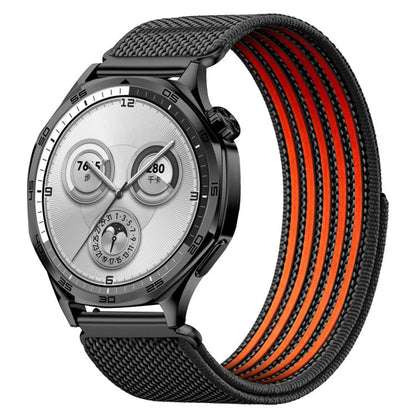 Airy Mixed Nylon Loop Metal Connector Watch Band, 22mm, 20mm, 18mm