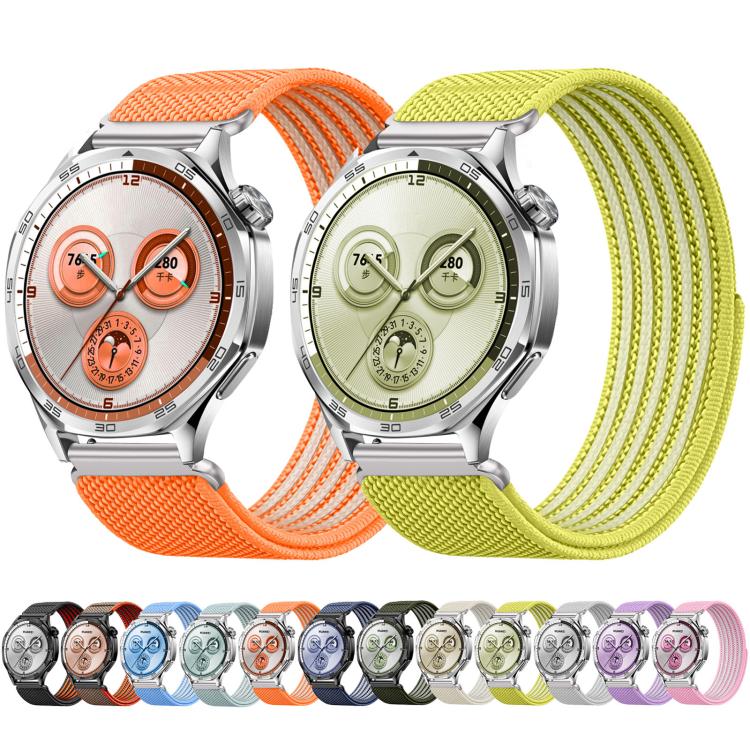 Airy Mixed Nylon Loop Metal Connector Watch Band, 22mm, 20mm, 18mm
