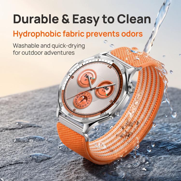 Airy Mixed Nylon Loop Metal Connector Watch Band, 22mm, 20mm, 18mm