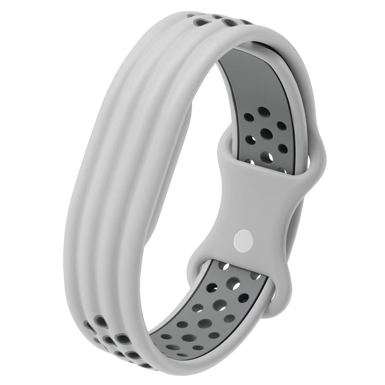 Perforated Butterfly Buckle Two Color Silicone Watch Band, For Google Fitbit Air