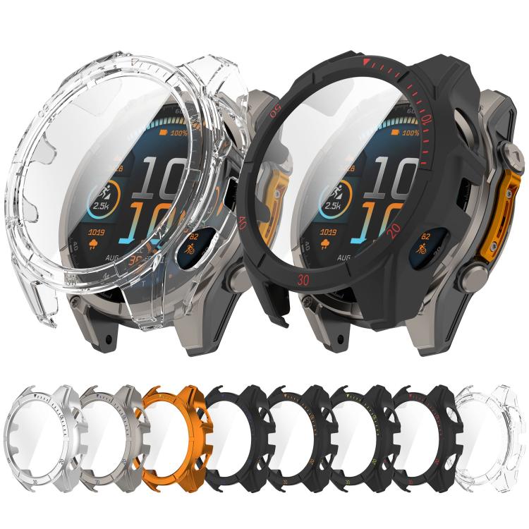 Premium Tempered Glass Film Integrated PC Watch Case, For Garmin Fenix 9 Pro 47mm MIP, For Garmin Fenix 9 Pro 51mm MIP, For Garmin Fenix 9 Pro 51mm AMOLED, For Garmin Fenix 9 Pro 47mm AMOLED