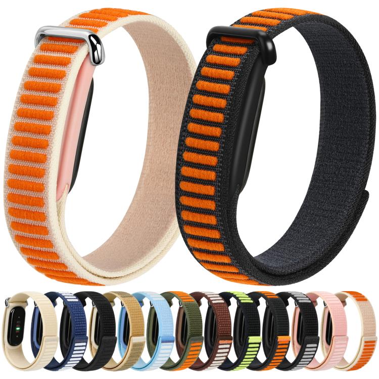 Wavy Two-Tone Nylon Hook and Loop Fastener Watch Band, For Google Fitbit Air