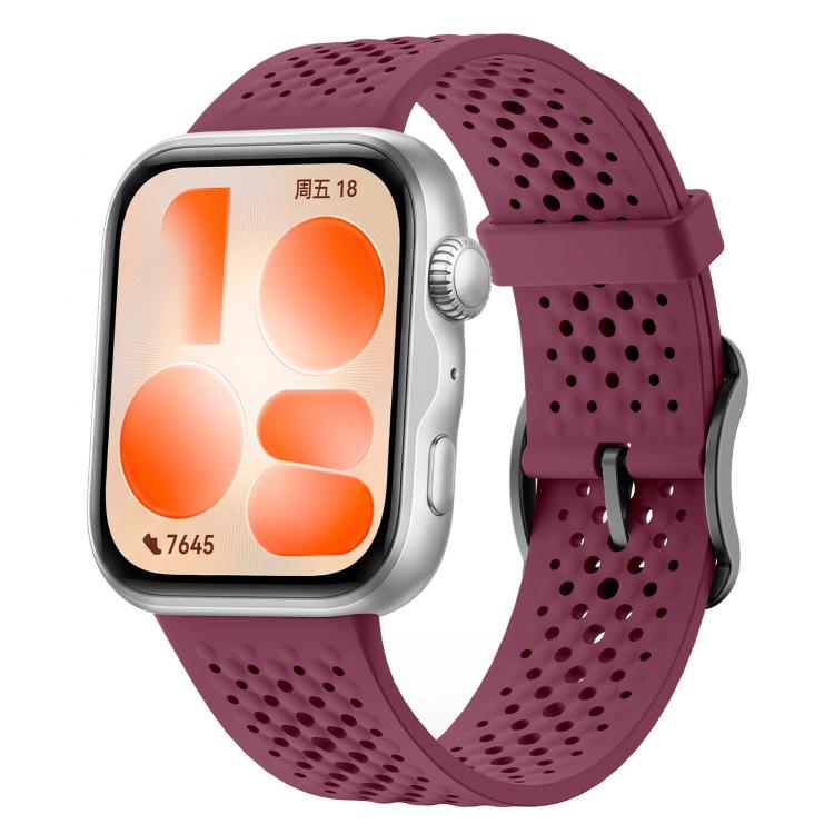 Honeycomb Mesh Pin Buckle Solid Color Silicone Watch Band, For Huawei Watch Fit 5 Pro / Fit 5 / Fit 4