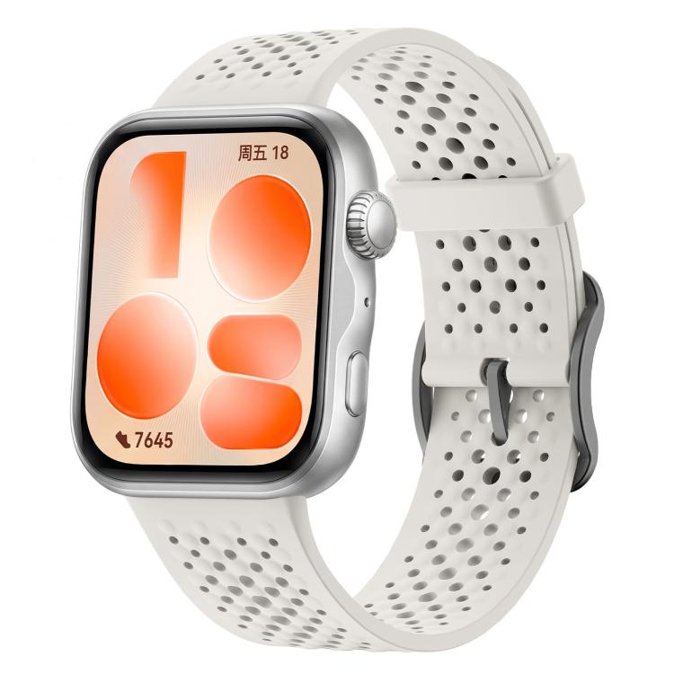 Honeycomb Mesh Pin Buckle Solid Color Silicone Watch Band, For Huawei Watch Fit 5 Pro / Fit 5 / Fit 4