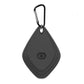 Portable ultrasonic mosquito repellent, dark teardrop body with on/off button and carabiner