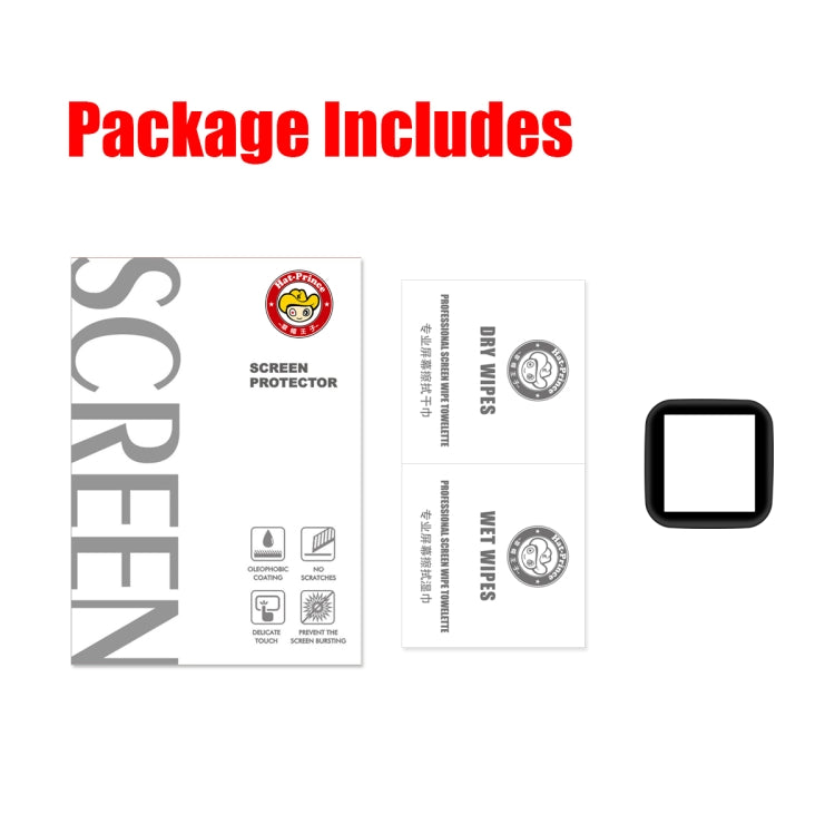 Screen protector kit with two instruction sheets and protector film piece