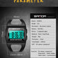 SANDA 222 watch parameter graphic with measurements and specs