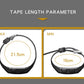 Tape length parameter view of black square watch strap, max 21.5cm and min 16cm