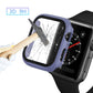 Purple Apple Watch case with tempered glass screen protector, 3D 9H label