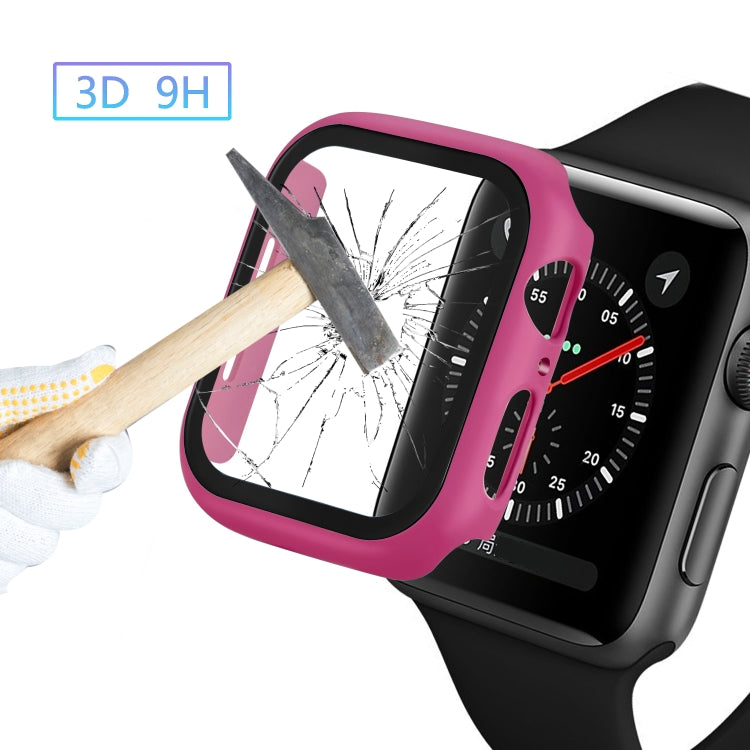 Full coverage tempered glass PC case for 44mm smartwatch, pink