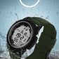 Green youth multifunction digital sports watch with perforated silicone strap
