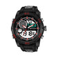 Black LED digital sports watch with white-and-red dial markings and digital time