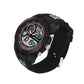 Black waterproof LED digital sports watch with rubber strap and side buttons