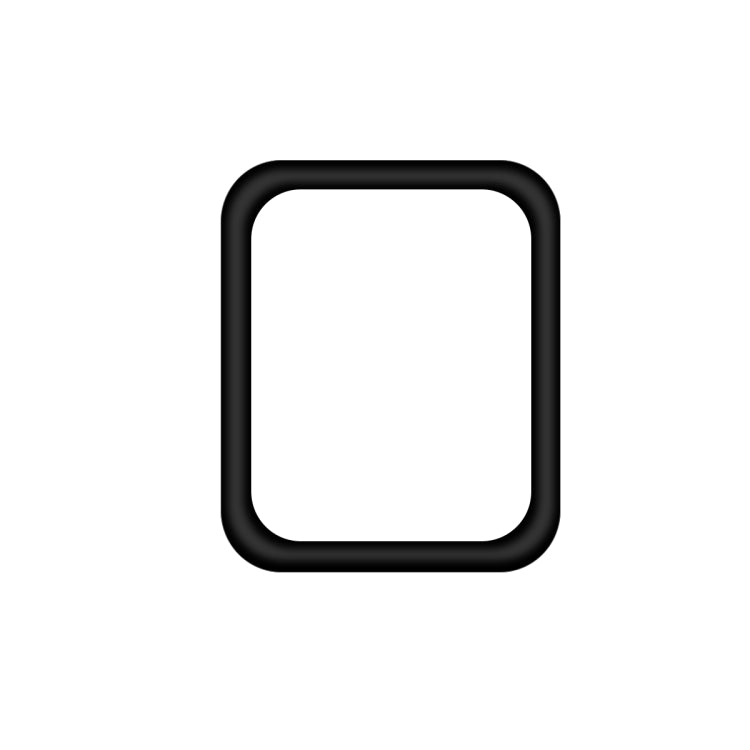 Curved screen protector film template with rounded rectangular cutout