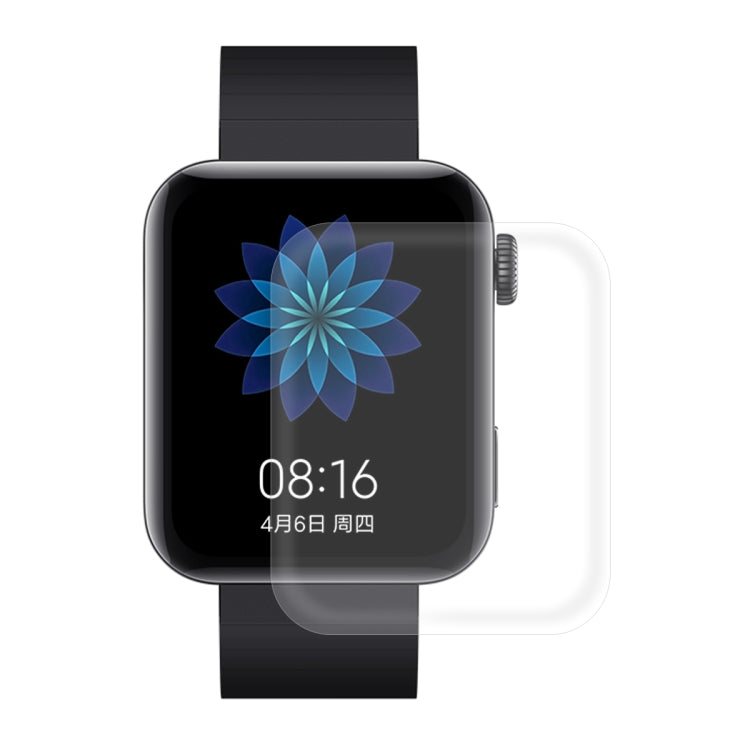 Curved clear PET screen protector film for smartwatch, full-screen rounded coverage