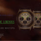 Gold-tone quartz wristwatch with black silicone strap and multi-dial luminous-style face