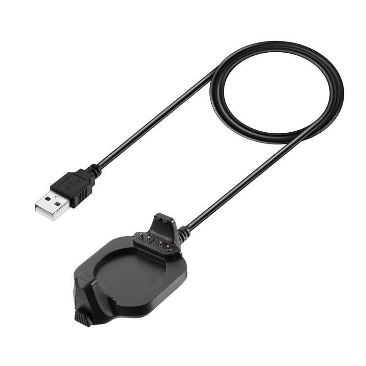 Smart watch charging dock cable with USB connector and black cradle stand