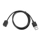 Magnetic charging cable with black USB-A plug and dock charger, coiled