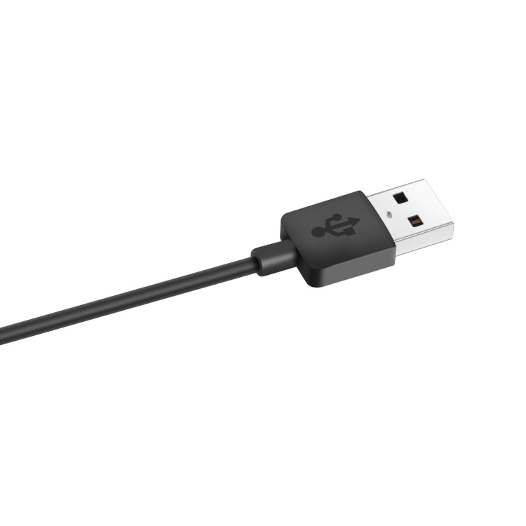 USB-A plug with black magnetic dock head on charging cable