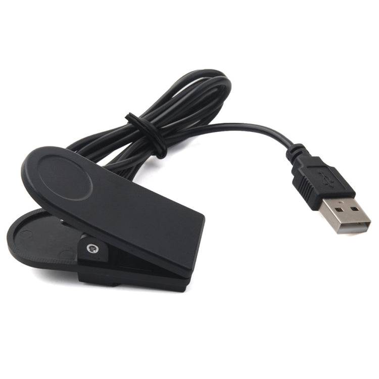 Universal watch charging clip cable with USB-A connector, black charging clip