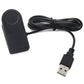 Universal watch charging clip and USB-A charging cable, black clip