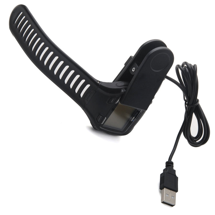 Universal watch charging clip and cable for sport watch strap, black