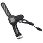 Universal watch charging clip with USB cable and buckle sport strap, black