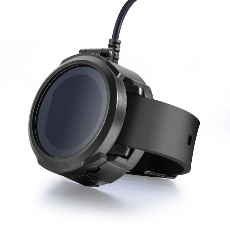 Smartwatch charging dock with strap-style band and connected charging cable