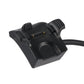 Black charging dock with gold contact pins and attached cable