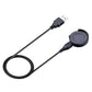 Black dual-cable watch charger with USB-A plug and round charging dock