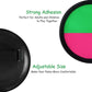 Round black target base with adjustable strap and neon pink-green foam ball