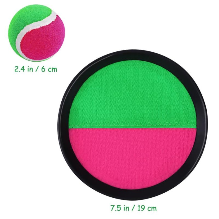 Neon green and pink foam ball with black rim target, 7.5 in diameter