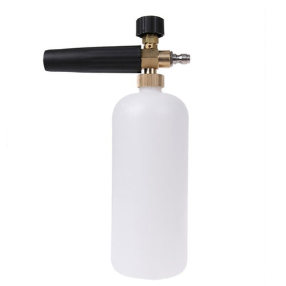 Foam sprayer generator bottle with black handle and brass valve