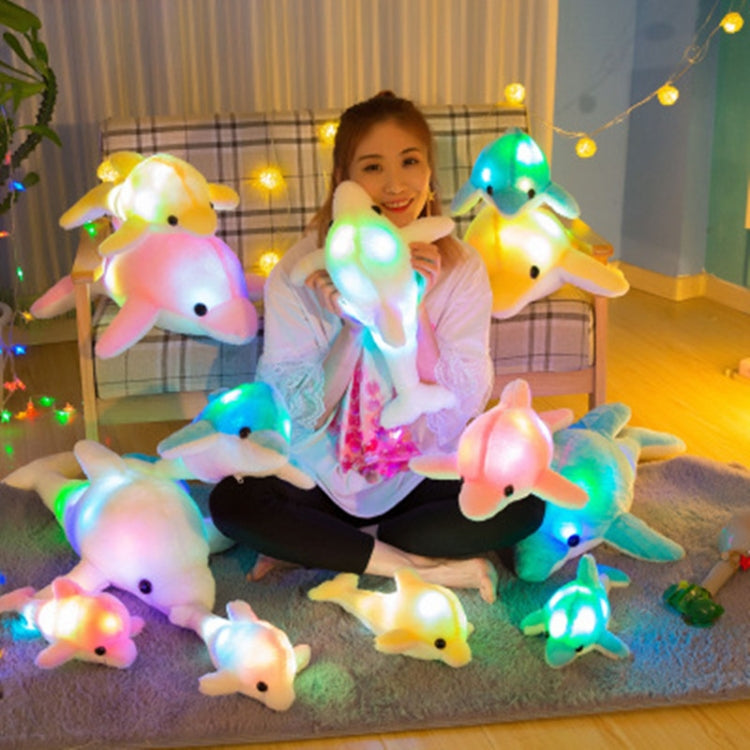 32cm Cute Creative Dolphin Doll Plush Toy Luminous Glowing LED Light Cushion Pillow